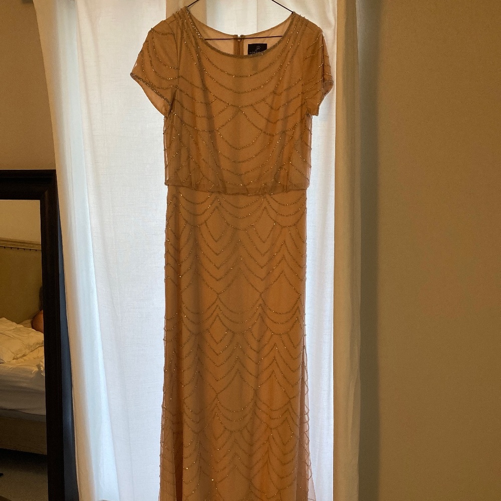 Adrianna Papell Beaded Blouson Gown